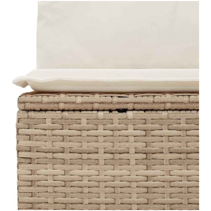 Trädgårdssoffa med dynor 11 delar beige konstrotting akaciaträ vidaXL – bild 11