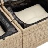 Trädgårdssoffa med dynor 11 delar beige konstrotting akaciaträ vidaXL – miniatyr 12
