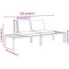 Trädgårdssoffa med dynor 2 delar svart aluminium vidaXL – miniatyr 6