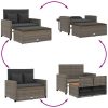 Trädgårdssoffa med dynor 2-sits grå konstrotting & akaciaträ vidaXL – miniatyr 5