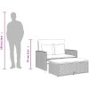 Trädgårdssoffa med dynor 2-sits svart konstrotting & akaciaträ vidaXL – miniatyr 11