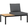 Trädgårdssoffa med dynor 3 delar svart aluminium vidaXL – miniatyr 3