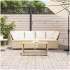 Trädgårdssoffa med dynor beige konstrotting vidaXL – miniatyr 3