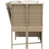 Trädgårdssoffa med dynor beige konstrotting vidaXL – miniatyr 5