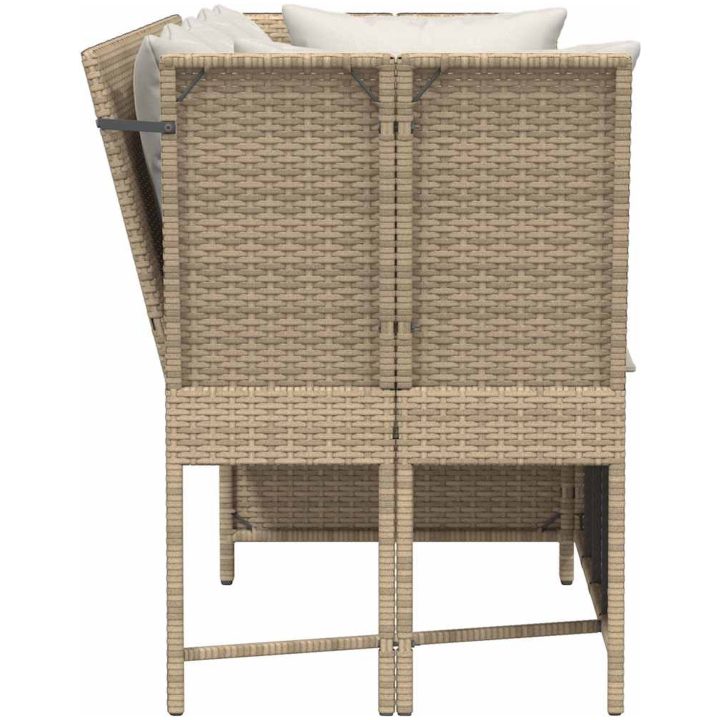 Trädgårdssoffa med dynor beige konstrotting vidaXL – bild 5