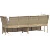 Trädgårdssoffa med dynor beige konstrotting vidaXL – miniatyr 6
