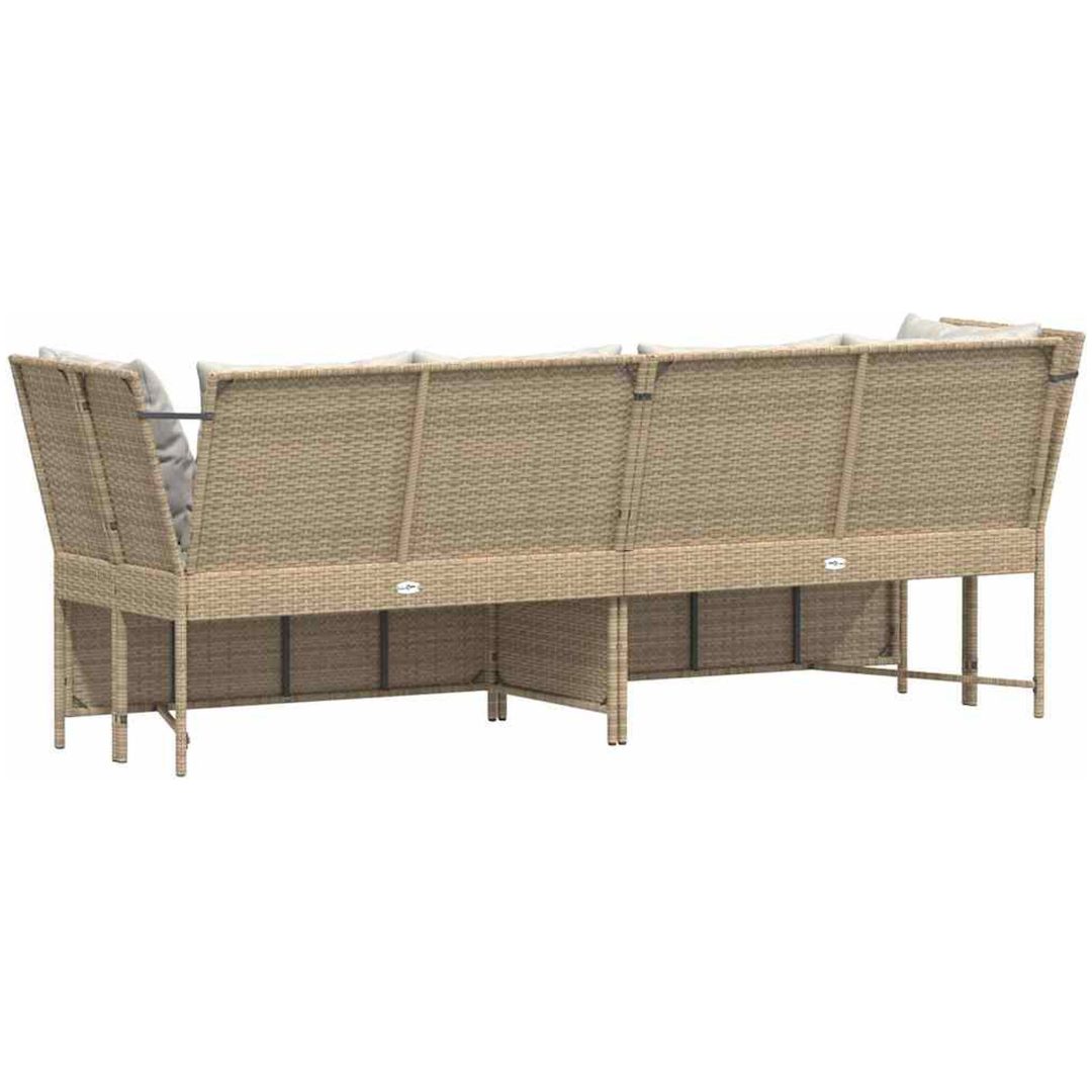 Trädgårdssoffa med dynor beige konstrotting vidaXL – bild 6