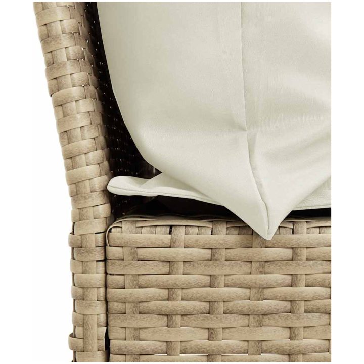 Trädgårdssoffa med dynor beige konstrotting vidaXL – bild 7