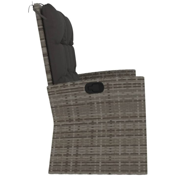 Trädgårdssoffa med dynor grå 118 cm konstrotting vidaXL – bild 4
