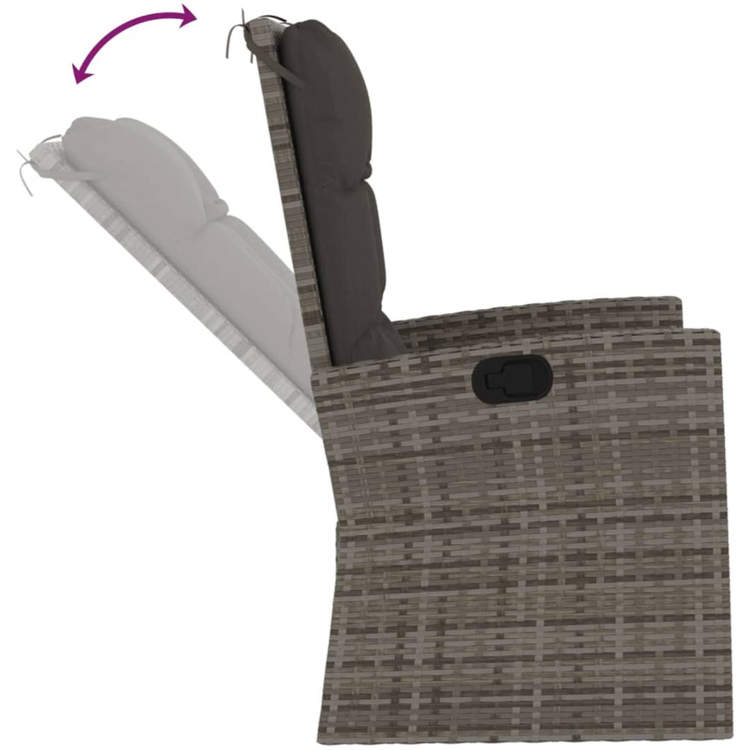 Trädgårdssoffa med dynor grå 118 cm konstrotting vidaXL – bild 6