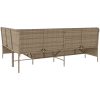 Trädgårdssoffa med dynor L-formad beige konstrotting vidaXL – miniatyr 6