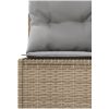Trädgårdssoffa med dynor rund beige konstrotting vidaXL – miniatyr 6
