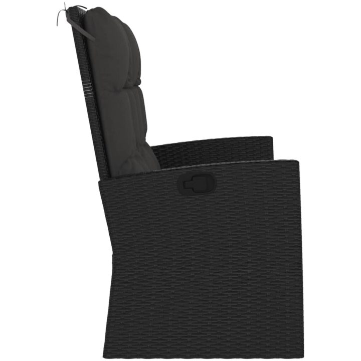 Trädgårdssoffa med dynor svart 118 cm konstrotting vidaXL – bild 4