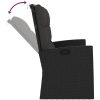 Trädgårdssoffa med dynor svart 118 cm konstrotting vidaXL – miniatyr 6