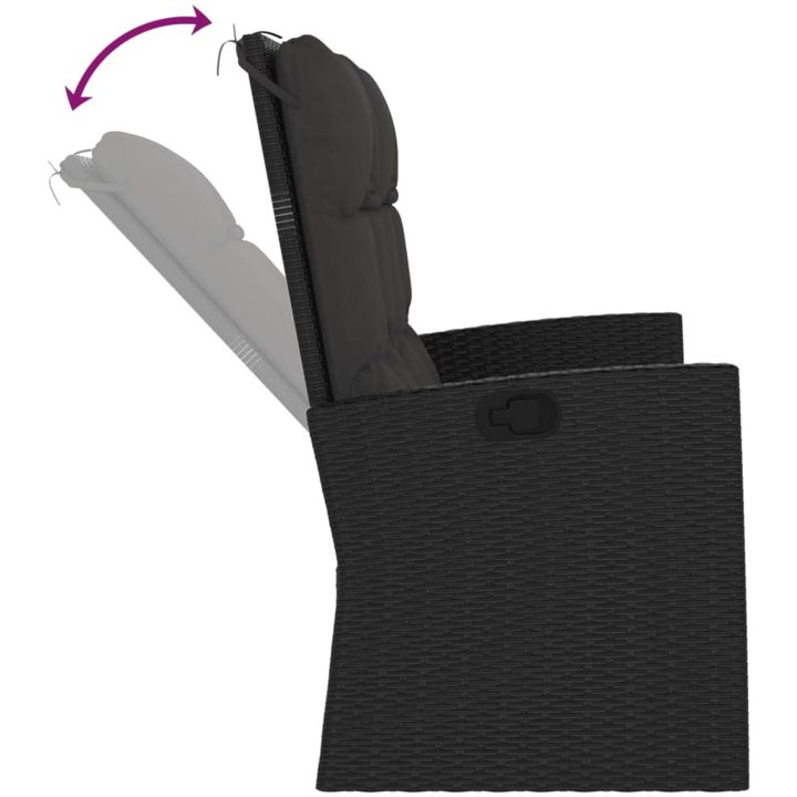 Trädgårdssoffa med dynor svart 118 cm konstrotting vidaXL – bild 6