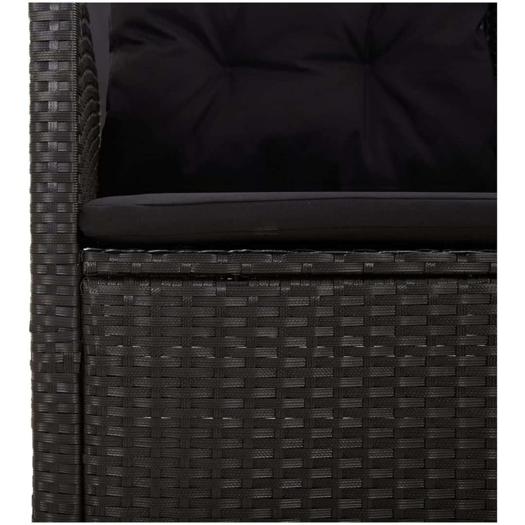 Trädgårdssoffa med dynor svart 118 cm konstrotting vidaXL – bild 7
