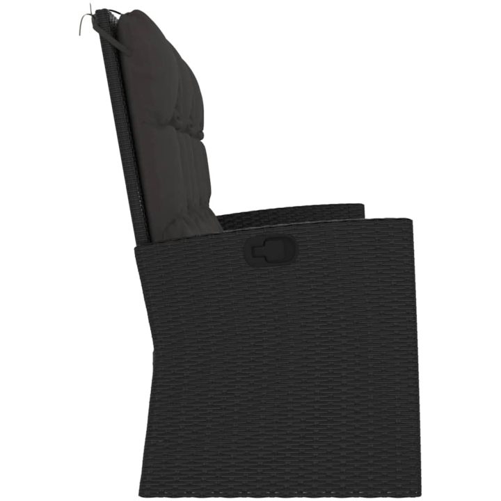 Trädgårdssoffa med dynor svart 173 cm konstrotting vidaXL – bild 4