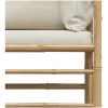 Trädgårdssoffa med gräddvita dynor bambu vidaXL – miniatyr 8