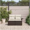 Trädgårdssoffa med Kuddar Brun Poly Rattan vidaXL 2 - Sits – miniatyr 3