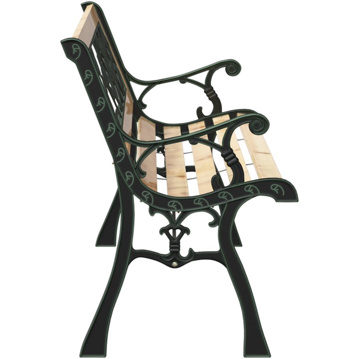Trädgårdssoffa med rosmönstrat ryggstöd trä vidaXL 116 cm – bild 5