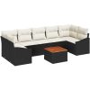 Trädgårdssoffa Set 8 pcs Svart, vit vidaXL 55 x 55 x 37 cm – miniatyr 2