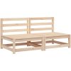 Trädgårdssoffa utan armstöd 2 st 70x70x67 cm massiv furu vidaXL – miniatyr 2