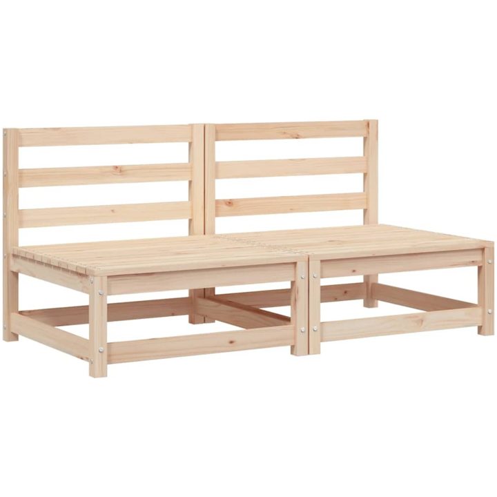 Trädgårdssoffa utan armstöd 2 st 70x70x67 cm massiv furu vidaXL – bild 2