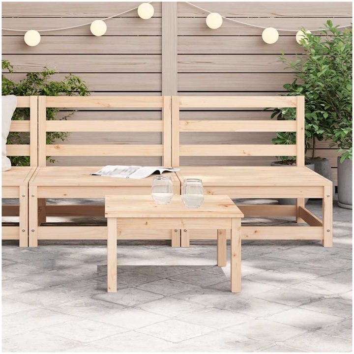 Trädgårdssoffa utan armstöd 2 st 70x70x67 cm massiv furu vidaXL – bild 3