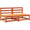 Trädgårdssoffa utan armstöd 2 st vaxbrun 70x70x67cm massiv furu vidaXL – miniatyr 2