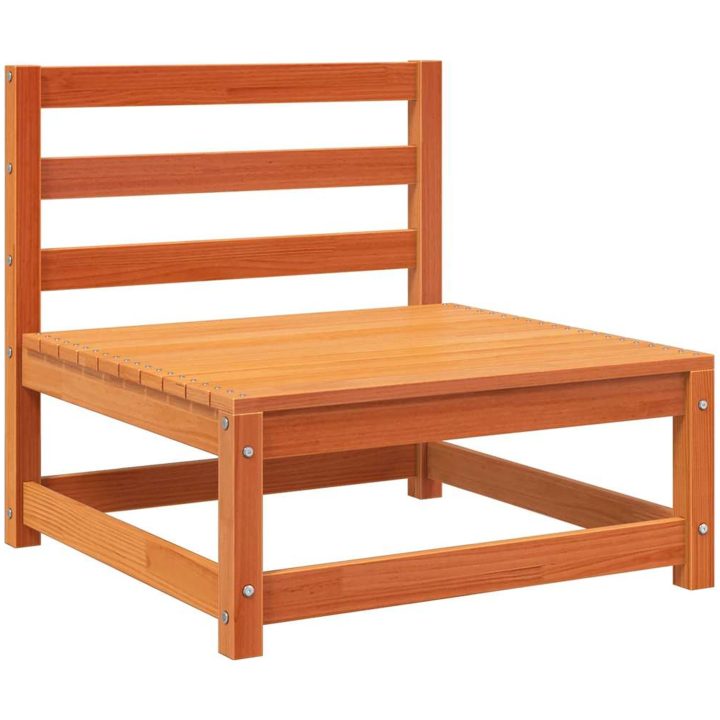 Trädgårdssoffa utan armstöd 3 st vaxbrun 70x70x67cm massiv furu vidaXL – bild 4