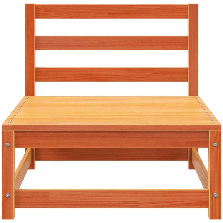 Trädgårdssoffa utan armstöd 3 st vaxbrun 70x70x67cm massiv furu vidaXL – bild 6