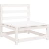 Trädgårdssoffa utan armstöd vit 70x70x67 cm massiv furu vidaXL – miniatyr 2