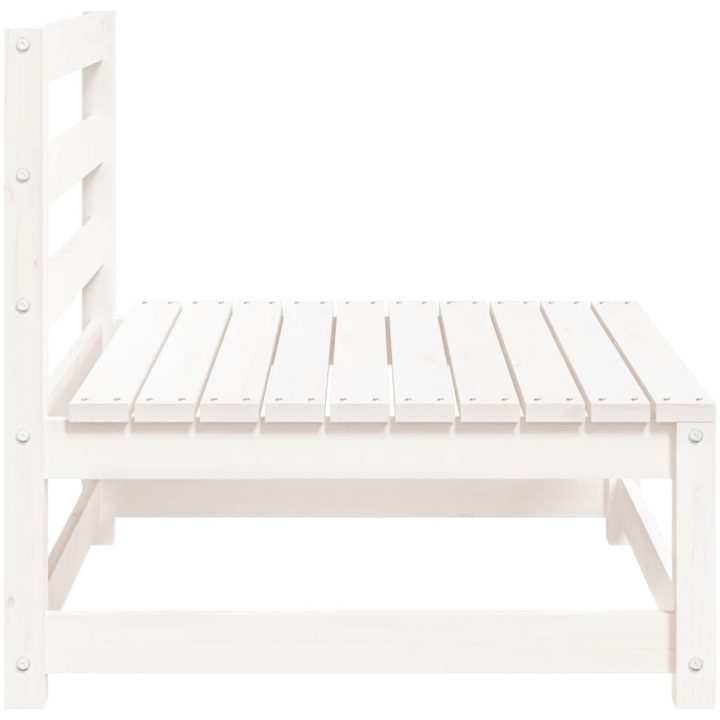 Trädgårdssoffa utan armstöd vit 70x70x67 cm massiv furu vidaXL – bild 5