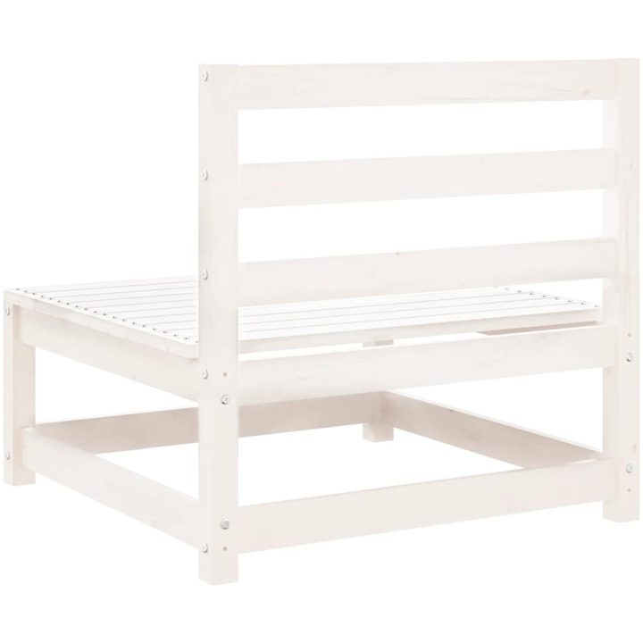 Trädgårdssoffa utan armstöd vit 70x70x67 cm massiv furu vidaXL – bild 6