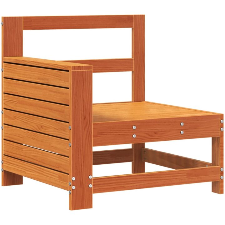 Trädgårdssoffa vaxbrun 69x62x70,5 cm massiv furu vidaXL – bild 2