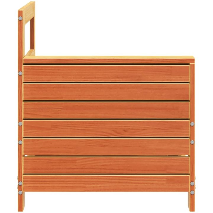 Trädgårdssoffa vaxbrun 69x62x70,5 cm massiv furu vidaXL – bild 5