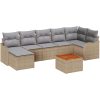 Trädgårdssoffgrupp 8 pcs Beige, ljusgrå Rotting vidaXL Stor – miniatyr 2