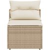 Trädgårdssoffor utan armstöd med dynor 2 st beige konstrotting vidaXL – miniatyr 5