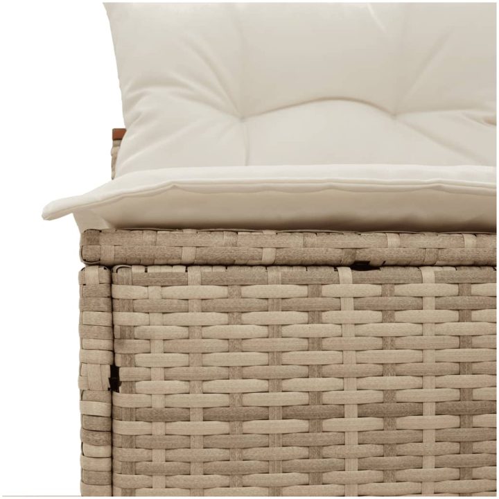 Trädgårdssoffor utan armstöd med dynor 2 st beige konstrotting vidaXL – bild 8