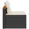 Trädgårdssoffor utan armstöd med dynor 2 st svart konstrotting vidaXL – miniatyr 6