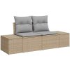 Trädgårdssoffs-set 8 pcs Beige, ljusgrå Poly rattan, polyester vidaXL 55 x 55 x 37 cm – miniatyr 4