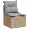 Trädgårdssoffs-set 8 pcs Beige, ljusgrå Poly rattan, polyester vidaXL 55 x 55 x 37 cm – miniatyr 5