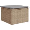 Trädgårdssoffs-set 8 pcs Beige, ljusgrå Poly rattan, polyester vidaXL 55 x 55 x 37 cm – miniatyr 7