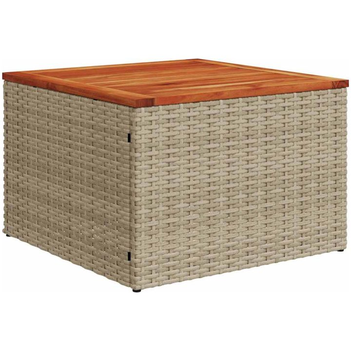 Trädgårdssoffs-set 8 pcs Beige, ljusgrå Poly rattan, polyester vidaXL 55 x 55 x 37 cm – bild 8
