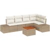 Trädgårdssoffset 6 pcs Beige och vit Vikta, tyg vidaXL 55 x 55 x 37 cm – miniatyr 2