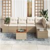 Trädgårdssoffset 6 pcs Beige och vit Vikta, tyg vidaXL 55 x 55 x 37 cm – miniatyr 3