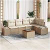 Trädgårdssoffset 6 pcs Beige och vit Vikta, tyg vidaXL 55 x 55 x 37 cm – miniatyr 1