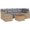 Trädgårdssoffset 7 pcs Beige, ljusgrå vidaXL 55 x 55 x 37 cm – miniatyr 2