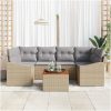 Trädgårdssoffset 7 pcs Beige, ljusgrå vidaXL 55 x 55 x 37 cm – miniatyr 3