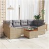 Trädgårdssoffset 7 pcs Beige, ljusgrå vidaXL 55 x 55 x 37 cm – miniatyr 1